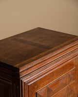 French Carved Diamond Oak Cabinet Manner of Charles Dudouyt, 1940s