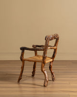 Pair of Rustic Branch & Woven Rush Armchairs, France, 1970's