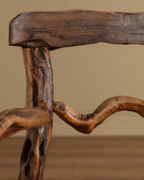 Pair of Rustic Branch & Woven Rush Armchairs, France, 1970's