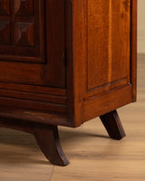Carved Geometric Oak Sideboard Manner of Charles Dudouyt, France, 1940's