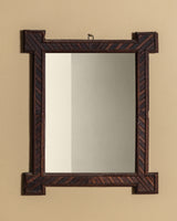 Diagonal Striped Tramp Art Mirror, Late 19th Century