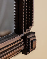 Tramp Art Mirror with Dimensional Carved Corners, Mid 20th Century