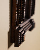 Tramp Art Mirror with Dimensional Carved Corners, Mid 20th Century