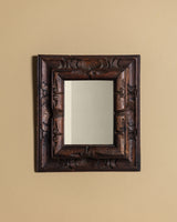 Hand Carved Rustic Wood Mirror, 1950's