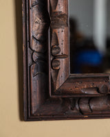 Hand Carved Rustic Wood Mirror, 1950's