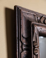 Hand Carved Rustic Wood Mirror, 1950's