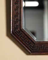Carved Wood Greek Key Beveled Mirror, America, 1930's