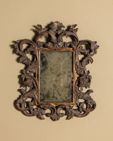 Rococo Carved Wood Mirror with Foxed Glass, Italy, Late 19th Century
