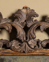 Rococo Carved Wood Mirror with Foxed Glass, Italy, Late 19th Century