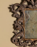 Rococo Carved Wood Mirror with Foxed Glass, Italy, Late 19th Century
