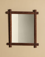 Tramp Art Zigzag Mirror with Crossed Corners, Late 19th Century