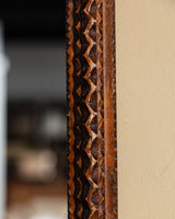 Tramp Art Zigzag Mirror with Crossed Corners, Late 19th Century
