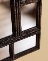 Tramp Art Pointed Gable Mirror with Panels, 19th Century
