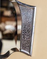 Art Deco Mirror with Etched Metal Sides, France, 1940's