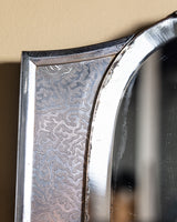 Art Deco Mirror with Etched Metal Sides, France, 1940's