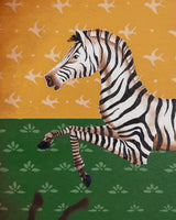 "Zebra Study No. 3" Mixed Media on Wood Panel, 2026