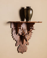 Carved Deer Eastlake Wall Shelf, American, Late 19th Century
