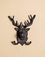 Cast Iron Deer Head Wall Hook, Mid-20th Century
