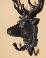 Cast Iron Deer Head Wall Hook, Mid-20th Century