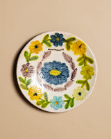 Vietri Hand-Painted Floral Ceramic Plate, Italy, Mid-20th Century