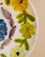 Vietri Hand-Painted Floral Ceramic Plate, Italy, Mid-20th Century
