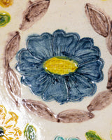 Vietri Hand-Painted Floral Ceramic Plate, Italy, Mid-20th Century