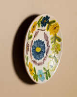 Vietri Hand-Painted Floral Ceramic Plate, Italy, Mid-20th Century