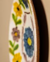 Vietri Hand-Painted Floral Ceramic Plate, Italy, Mid-20th Century