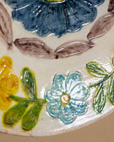Vietri Hand-Painted Floral Ceramic Plate, Italy, Mid-20th Century