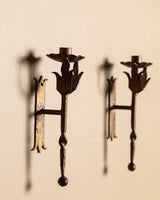 Pair of Gilt Spanish Candle Sconces, Spain, 1950's