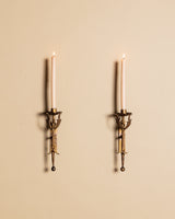Pair of Gilt Spanish Candle Sconces, Spain, 1950's