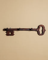 Oversized Carved Wooden Key Wall Hook, France, 1970's
