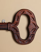 Oversized Carved Wooden Key Wall Hook, France, 1970's