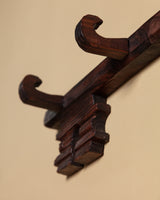 Oversized Carved Wooden Key Wall Hook, France, 1970's