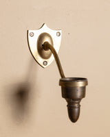 Pair of Brass Shield Candle Sconces, France, 1950's