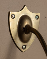 Pair of Brass Shield Candle Sconces, France, 1950's