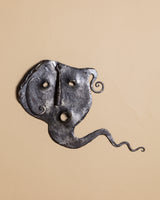 Abstract Handforged Metal Face Wall Sculpture, 1980's