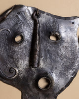 Abstract Handforged Metal Face Wall Sculpture, 1980's