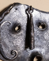 Abstract Handforged Metal Face Wall Sculpture, 1980's