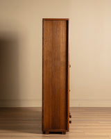 Guillerme et Chambron Oak Bookcase Desk Combination, France, 1970s
