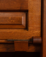 Guillerme et Chambron Oak Bookcase Desk Combination, France, 1970s