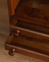 Guillerme et Chambron Oak Bookcase Desk Combination, France, 1970s