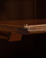 Guillerme et Chambron Oak Bookcase Desk Combination, France, 1970s
