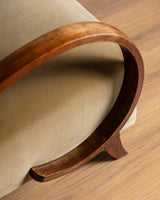 Bentwood Lounge Chair in Ochre Belgian Velvet, Czechoslovakia, 1960s