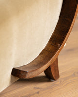 Bentwood Lounge Chair in Ochre Belgian Velvet, Czechoslovakia, 1960s