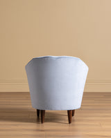 Italian Barrel Armchair in Powder Blue Velvet, 1960s