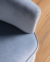 Italian Barrel Armchair in Powder Blue Velvet, 1960s