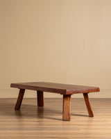 Brutalist Oak Coffee Table, Netherlands, 1970s