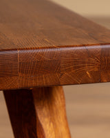 Brutalist Oak Coffee Table, Netherlands, 1970s