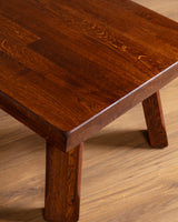 Brutalist Oak Coffee Table, Netherlands, 1970s